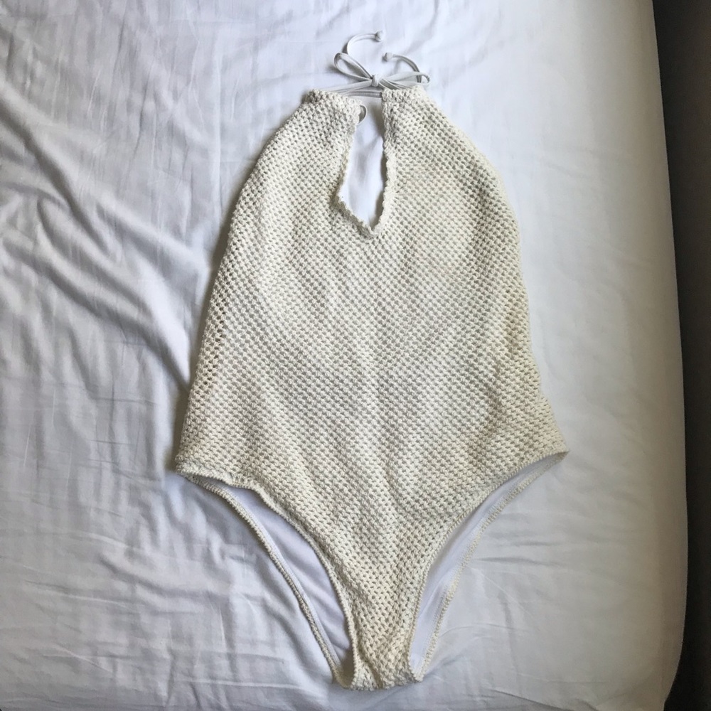 Crochet halter one piece bathingsuite